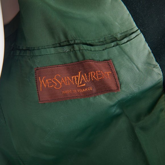YSL Yves Saint Laurent Men's Vintage Green Velvet Blazer Made in France Size 40 - Picture 9 of 16